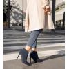 imageGreatonu Womens High Heel Boots Sexy Stiletto V Shape Pointy Toe Ankle BootiesNavy