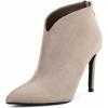 imageGreatonu Womens High Heel Boots Sexy Stiletto V Shape Pointy Toe Ankle BootiesNude