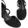 imageGreatonu Womens Low Block Heeled Dress Pumps Closed Round Toe Cross Strap Wedding Bridal Party Office Shoes 25 InchBlack Suede