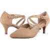 imageGreatonu Womens Low Heel Pumps Pointed Toe Bridal Wedding Party Kitten Heel Pump ShoesBeige