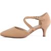 imageGreatonu Womens Low Heel Pumps Pointed Toe Bridal Wedding Party Kitten Heel Pump ShoesBeige