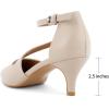 imageGreatonu Womens Low Heel Pumps Pointed Toe Bridal Wedding Party Kitten Heel Pump ShoesBeige2