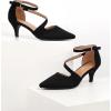 imageGreatonu Womens Low Heel Pumps Pointed Toe Bridal Wedding Party Kitten Heel Pump ShoesBlack2