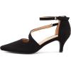 imageGreatonu Womens Low Heel Pumps Pointed Toe Bridal Wedding Party Kitten Heel Pump ShoesBlack2