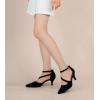 imageGreatonu Womens Low Heel Pumps Pointed Toe Bridal Wedding Party Kitten Heel Pump ShoesBlack2