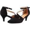 imageGreatonu Womens Low Heel Pumps Pointed Toe Bridal Wedding Party Kitten Heel Pump ShoesBlack2