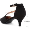 imageGreatonu Womens Low Heel Pumps Pointed Toe Bridal Wedding Party Kitten Heel Pump ShoesBlack2