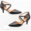 imageGreatonu Womens Low Heel Pumps Pointed Toe Bridal Wedding Party Kitten Heel Pump ShoesBlackpu