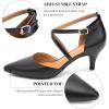 imageGreatonu Womens Low Heel Pumps Pointed Toe Bridal Wedding Party Kitten Heel Pump ShoesBlackpu