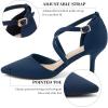 imageGreatonu Womens Low Heel Pumps Pointed Toe Bridal Wedding Party Kitten Heel Pump ShoesBlue