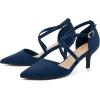 imageGreatonu Womens Low Heel Pumps Pointed Toe Bridal Wedding Party Kitten Heel Pump ShoesBlue