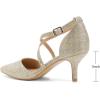 imageGreatonu Womens Low Heel Pumps Pointed Toe Bridal Wedding Party Kitten Heel Pump ShoesGold Glitter