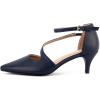 imageGreatonu Womens Low Heel Pumps Pointed Toe Bridal Wedding Party Kitten Heel Pump ShoesNavy