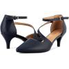 imageGreatonu Womens Low Heel Pumps Pointed Toe Bridal Wedding Party Kitten Heel Pump ShoesNavy