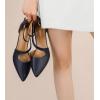 imageGreatonu Womens Low Heel Pumps Pointed Toe Bridal Wedding Party Kitten Heel Pump ShoesNavy