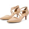 imageGreatonu Womens Low Heel Pumps Pointed Toe Bridal Wedding Party Kitten Heel Pump ShoesNude Pu