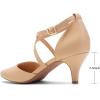 imageGreatonu Womens Low Heel Pumps Pointed Toe Bridal Wedding Party Kitten Heel Pump ShoesNude Pu