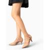 imageGreatonu Womens Low Heel Pumps Pointed Toe Bridal Wedding Party Kitten Heel Pump ShoesNude Pu