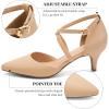 imageGreatonu Womens Low Heel Pumps Pointed Toe Bridal Wedding Party Kitten Heel Pump ShoesNude Pu