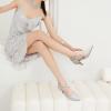 imageGreatonu Womens Low Heel Pumps Pointed Toe Bridal Wedding Party Kitten Heel Pump ShoesSilver Glitter