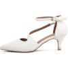 imageGreatonu Womens Low Heel Pumps Pointed Toe Bridal Wedding Party Kitten Heel Pump ShoesWhite