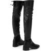 imageGreatonu Womens Over Knee High Boots Warm Winter Long Boot with Side Zipper Back Lace Fashion Thigh High BootsBlack Pu177 Inchs