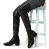 imageGreatonu Womens Over Knee High Boots Warm Winter Long Boot with Side Zipper Back Lace Fashion Thigh High BootsBlack Pu177 Inchs