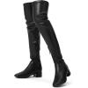 imageGreatonu Womens Over Knee High Boots Warm Winter Long Boot with Side Zipper Back Lace Fashion Thigh High BootsBlack Pu177 Inchs