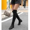 imageGreatonu Womens Over Knee High Boots Warm Winter Long Boot with Side Zipper Back Lace Fashion Thigh High BootsBlack177 Inchs