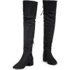 imageGreatonu Womens Over Knee High Boots Warm Winter Long Boot with Side Zipper Back Lace Fashion Thigh High BootsBlack177 Inchs