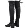 imageGreatonu Womens Over Knee High Boots Warm Winter Long Boot with Side Zipper Back Lace Fashion Thigh High BootsBlack177 Inchs