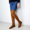 imageGreatonu Womens Over Knee High Boots Warm Winter Long Boot with Side Zipper Back Lace Fashion Thigh High BootsCamel098 Inchs