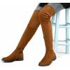 imageGreatonu Womens Over Knee High Boots Warm Winter Long Boot with Side Zipper Back Lace Fashion Thigh High BootsCamel098 Inchs