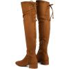 imageGreatonu Womens Over Knee High Boots Warm Winter Long Boot with Side Zipper Back Lace Fashion Thigh High BootsCamel177 Inchs