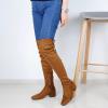 imageGreatonu Womens Over Knee High Boots Warm Winter Long Boot with Side Zipper Back Lace Fashion Thigh High BootsCamel177 Inchs