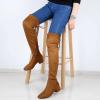 imageGreatonu Womens Over Knee High Boots Warm Winter Long Boot with Side Zipper Back Lace Fashion Thigh High BootsCamel177 Inchs