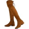 imageGreatonu Womens Over Knee High Boots Warm Winter Long Boot with Side Zipper Back Lace Fashion Thigh High BootsCamel177 Inchs