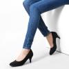 imageGreatonu Womens Round Toe Low Heel Pumps Kitten Heels Closed Toe Dress Pumps Shoes Wedding Party Shoes Work HeelsFaux Suede Black