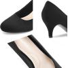 imageGreatonu Womens Round Toe Low Heel Pumps Kitten Heels Closed Toe Dress Pumps Shoes Wedding Party Shoes Work HeelsFaux Suede Black
