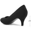 imageGreatonu Womens Round Toe Low Heel Pumps Kitten Heels Closed Toe Dress Pumps Shoes Wedding Party Shoes Work HeelsFaux Suede Black