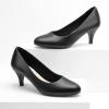 imageGreatonu Womens Round Toe Low Heel Pumps Kitten Heels Closed Toe Dress Pumps Shoes Wedding Party Shoes Work HeelsPu Matte Black