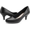 imageGreatonu Womens Round Toe Low Heel Pumps Kitten Heels Closed Toe Dress Pumps Shoes Wedding Party Shoes Work HeelsPu Matte Black