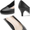 imageGreatonu Womens Round Toe Low Heel Pumps Kitten Heels Closed Toe Dress Pumps Shoes Wedding Party Shoes Work HeelsPu Matte Black
