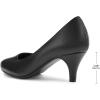 imageGreatonu Womens Round Toe Low Heel Pumps Kitten Heels Closed Toe Dress Pumps Shoes Wedding Party Shoes Work HeelsPu Matte Black