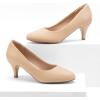 imageGreatonu Womens Round Toe Low Heel Pumps Kitten Heels Closed Toe Dress Pumps Shoes Wedding Party Shoes Work HeelsPu Nude