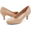 imageGreatonu Womens Round Toe Low Heel Pumps Kitten Heels Closed Toe Dress Pumps Shoes Wedding Party Shoes Work HeelsPu Nude