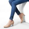 imageGreatonu Womens Round Toe Low Heel Pumps Kitten Heels Closed Toe Dress Pumps Shoes Wedding Party Shoes Work HeelsPu Nude
