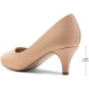 imageGreatonu Womens Round Toe Low Heel Pumps Kitten Heels Closed Toe Dress Pumps Shoes Wedding Party Shoes Work HeelsPu Nude