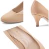 imageGreatonu Womens Round Toe Low Heel Pumps Kitten Heels Closed Toe Dress Pumps Shoes Wedding Party Shoes Work HeelsPu Nude