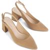 imageGreatonu Womens Slingback Block Heel Pointed Toe Dress Pumps ShoesBeige